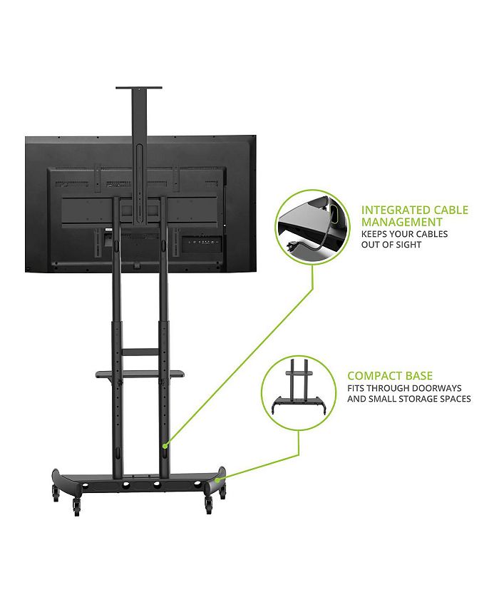 Kanto MTM86PL HeightAdjustable Rolling TV Stand for 55" 86" TVs with