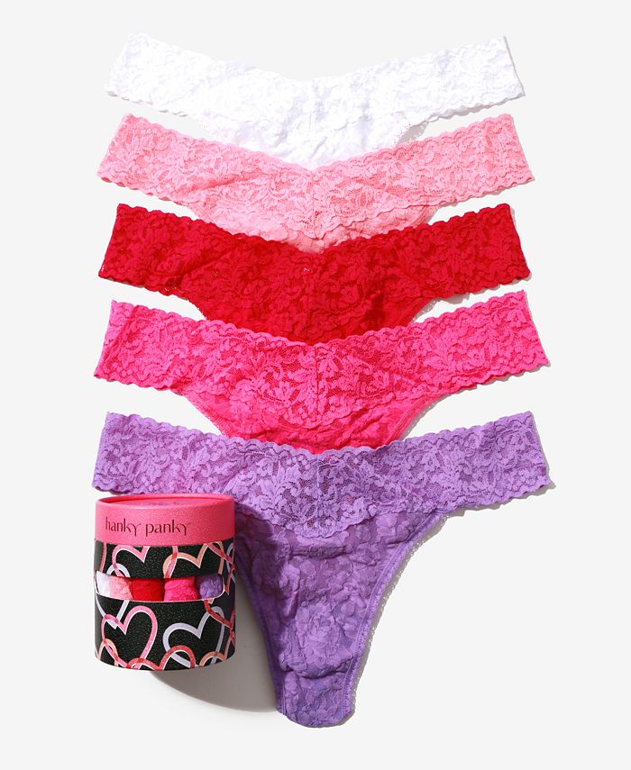 Hanky Panky Women's Holiday 5 Pack Original Rise Thong Underwear - Macy's
