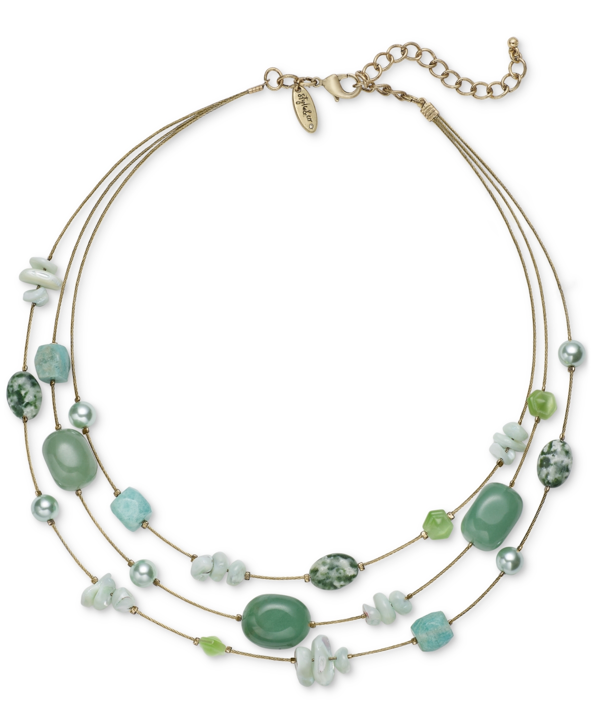 Layered Stone Statement Necklace, 20" + 3" extender, Created for Macy's - Blue
