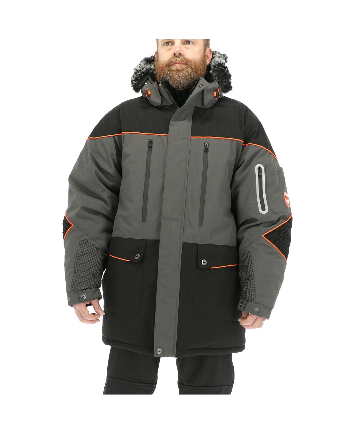 Men's PolarForce Insulated Parka with Detachable Hood - Charcoal