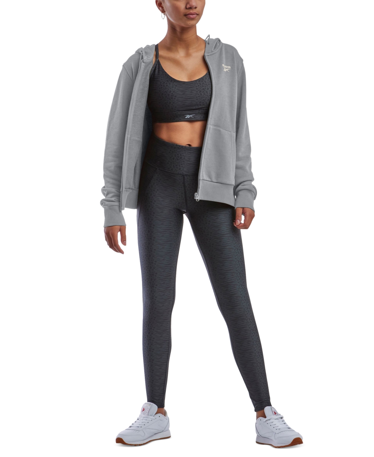 Reebok Women's French Terry Zip-Front Hoodie