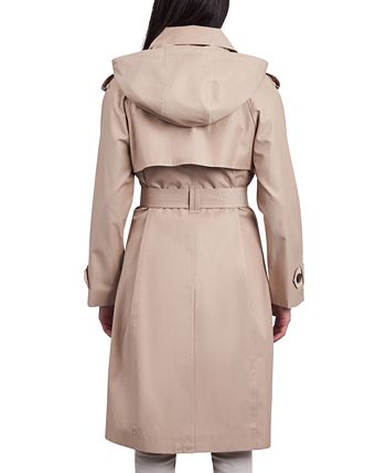 London fog hooded 2025 belted trench coat