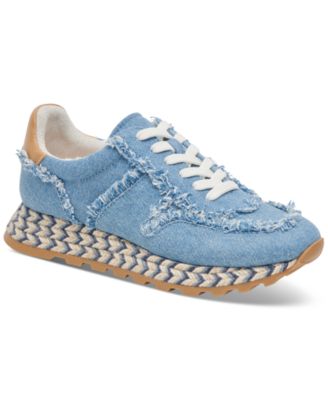 Dolce Vita - Women's Ayita Lace-Up Frayed Retro Jogger Sneakers