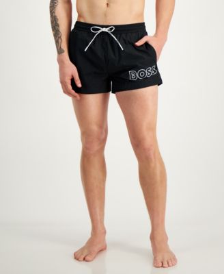 BOSS by Hugo Boss Men s Mooneye Outlined Logo Drawstring 3 Swim Trunks Macy s