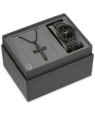 Bulova Men's Classic Crystal Black-Tone Stainless Steel