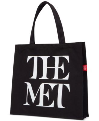 The Metropolitan Museum of Art - The Met Logo Black Canvas Tote Bag