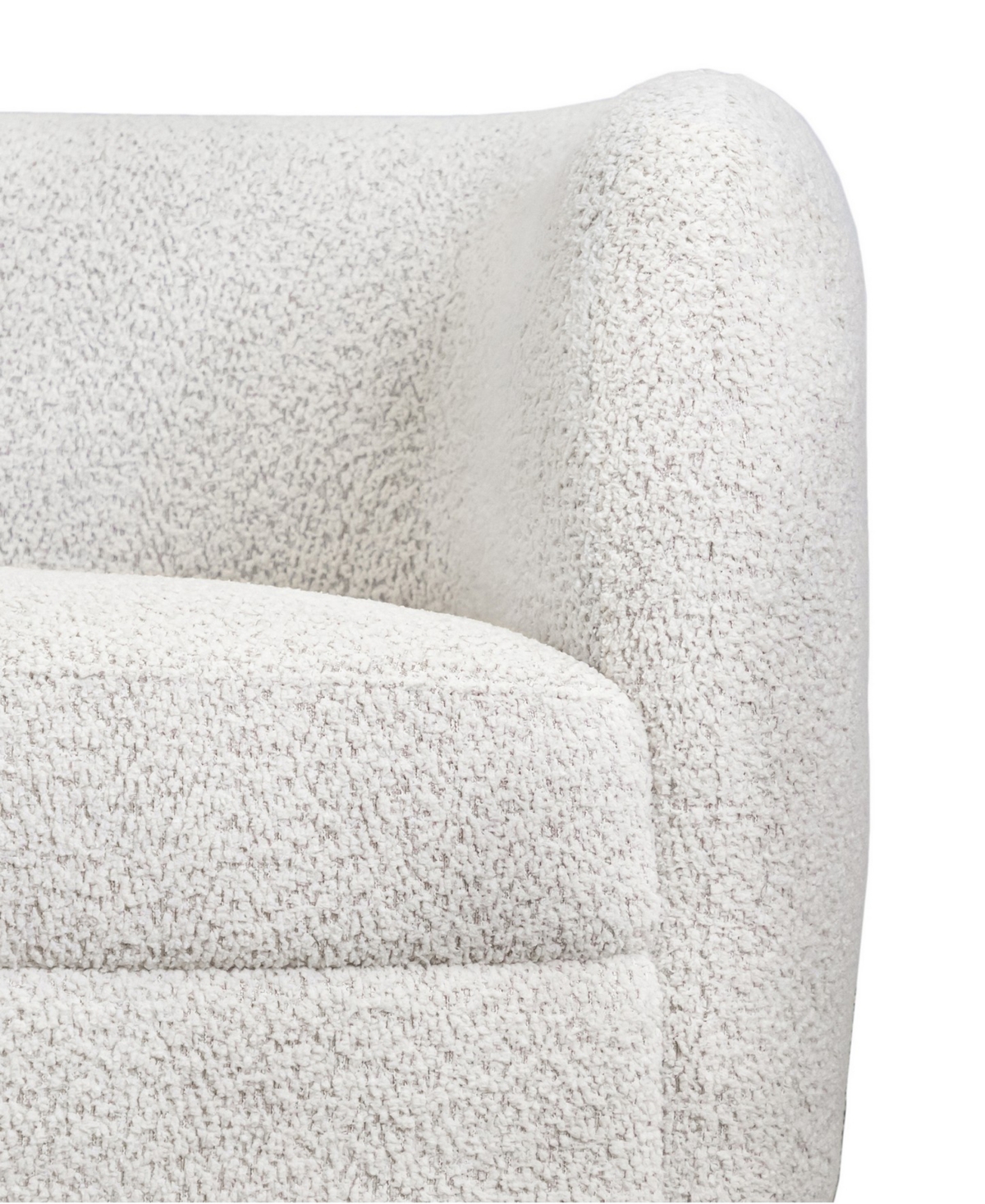 Isabella Boucle Fabric Curved Loveseat - Off-White