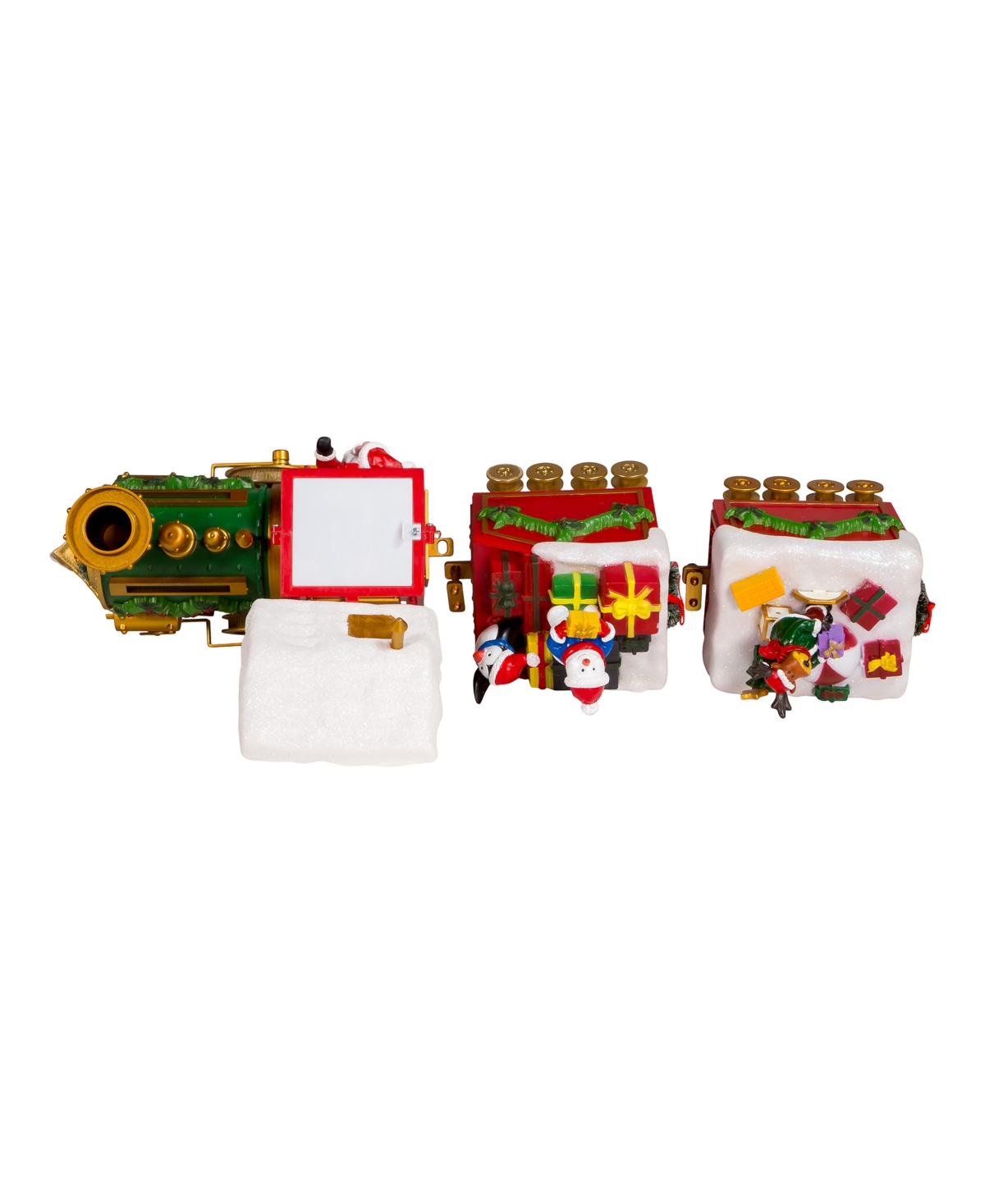 Kurt Adler Battery-Operated Light Up Musical Santa Train Set, 3 Piece Set