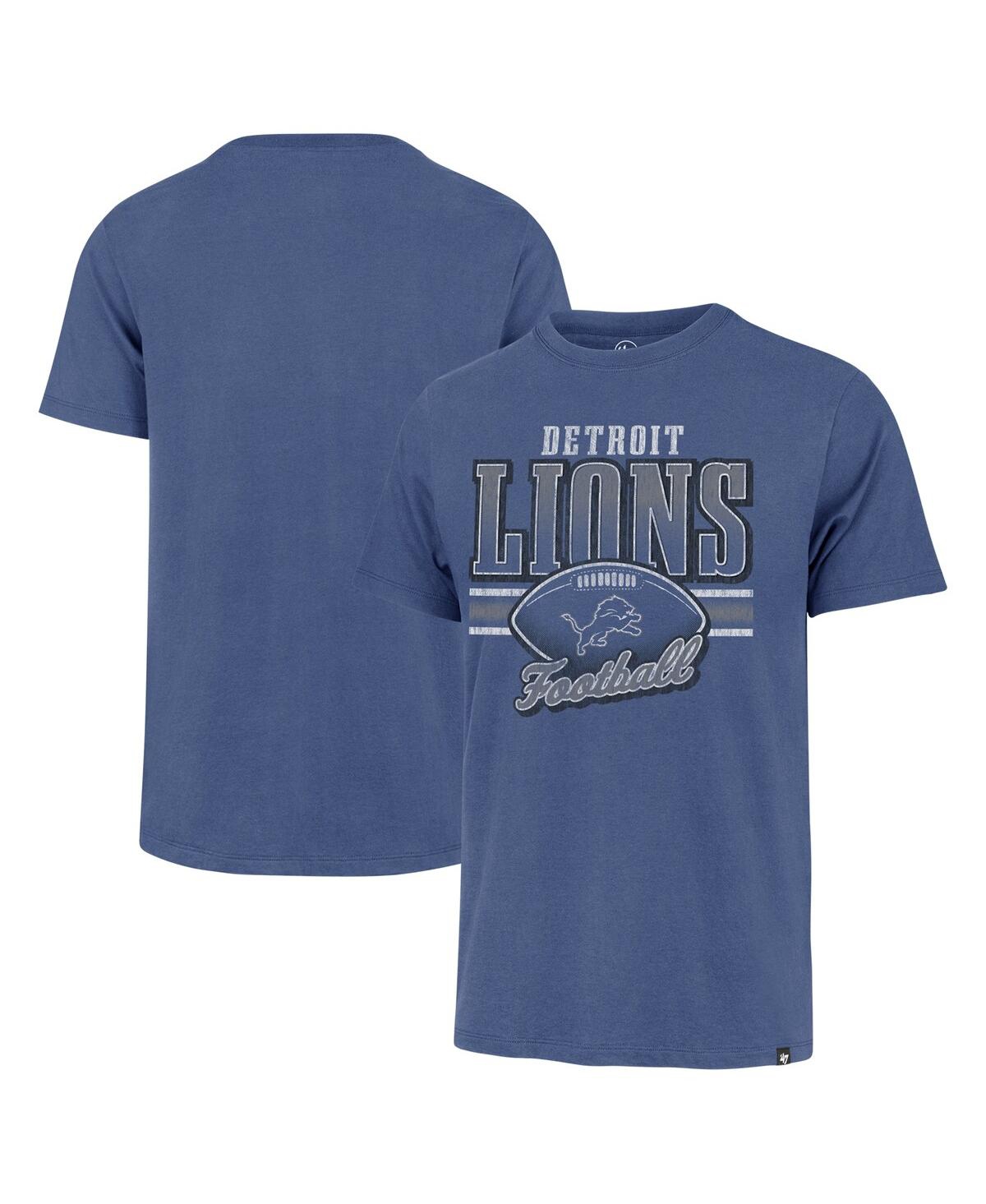 47 Brand Men's ' Blue Distressed Detroit Lions Last Call Franklin T-shirt