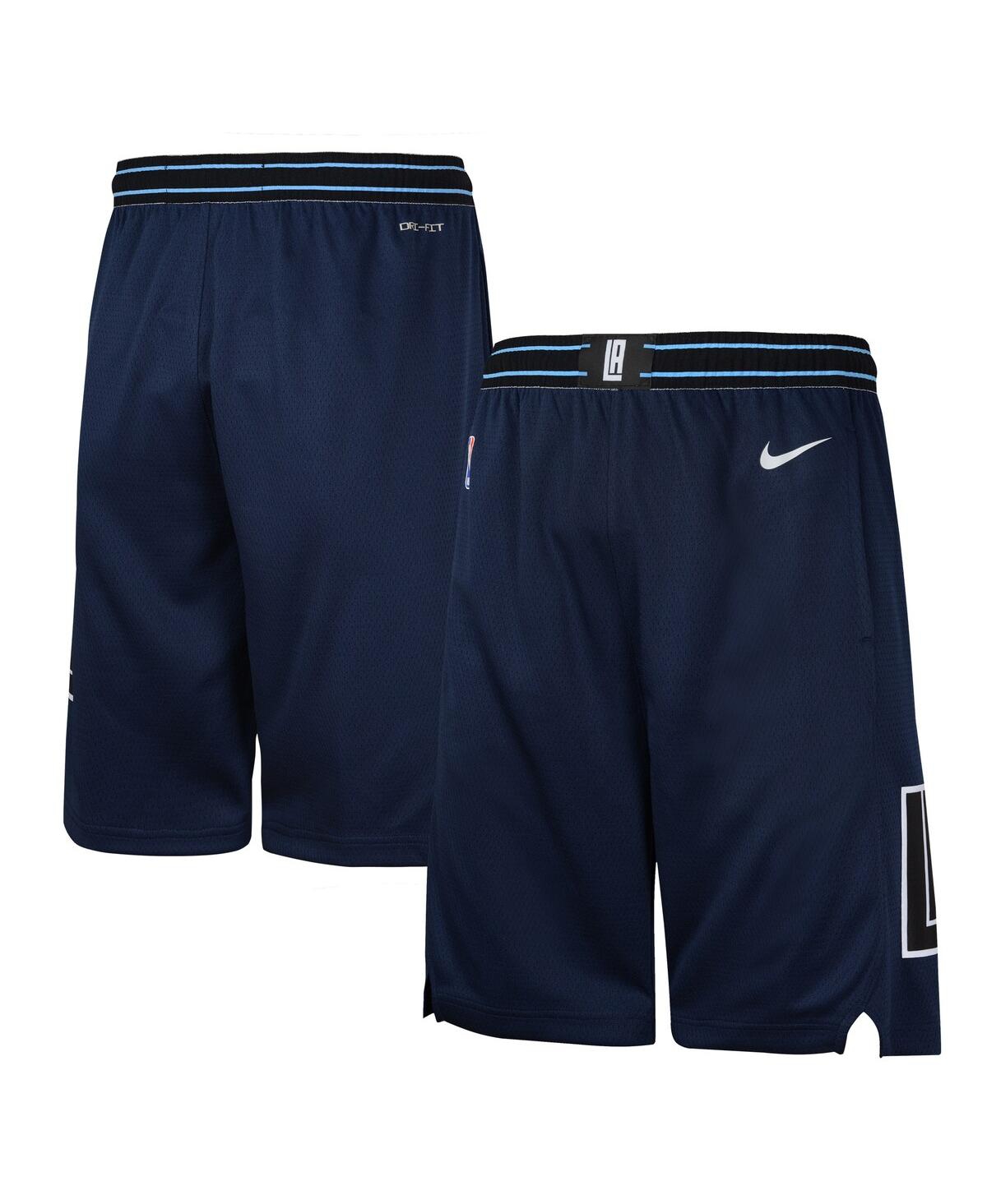Nike Kids' Big Boys  Navy La Clippers 2023/24 City Edition Swingman Performance Shorts