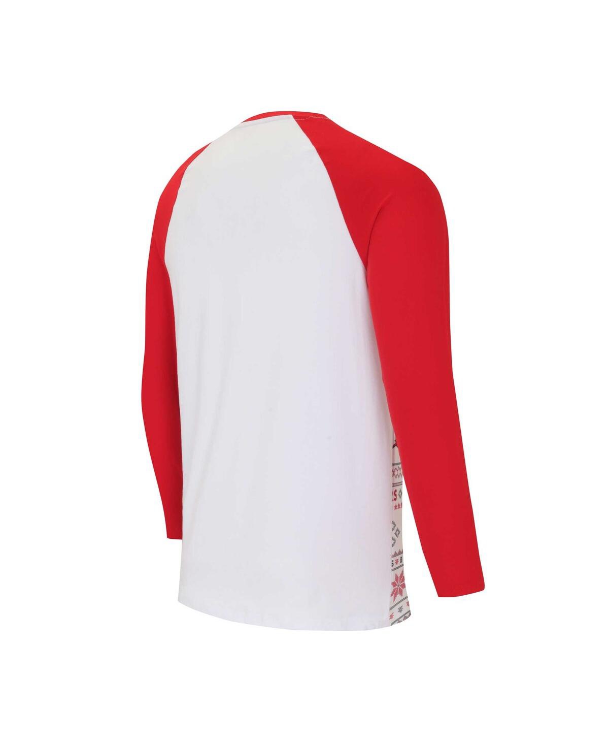 Shop Concepts Sport Men's  White, Red Kansas City Chiefs Tinsel Raglan Long Sleeve T-shirt And Pants Sleep In White,red