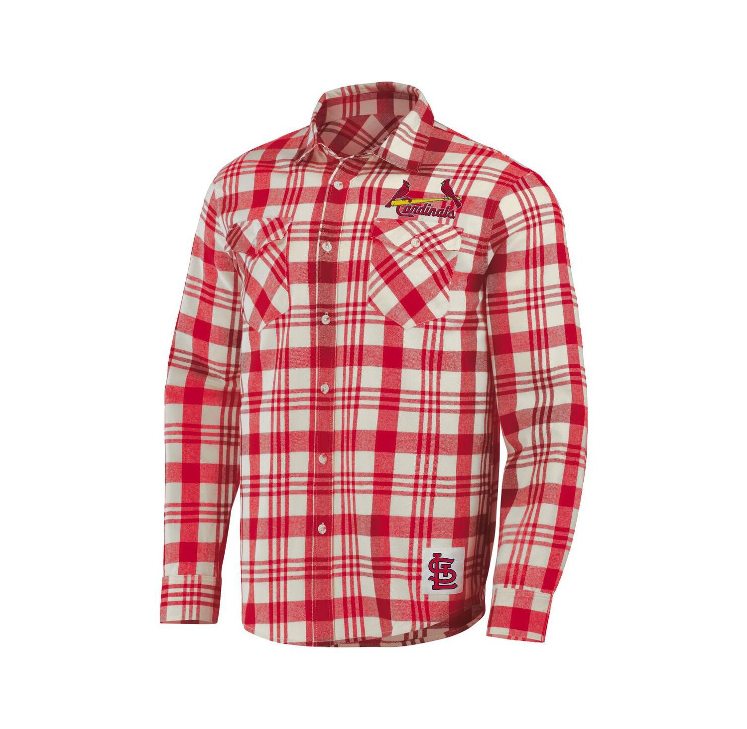 Men's Darius Rucker Collection by Red St. Louis Cardinals Plaid Flannel Button-Up Shirt