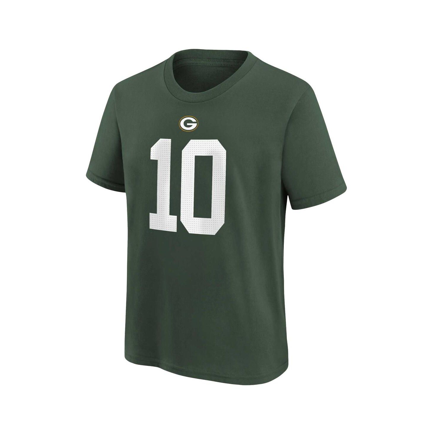 Футболка Nike Jordan Love Green Green Bay Packers Player Name and Number T-shirt для мальчиков — фото 3