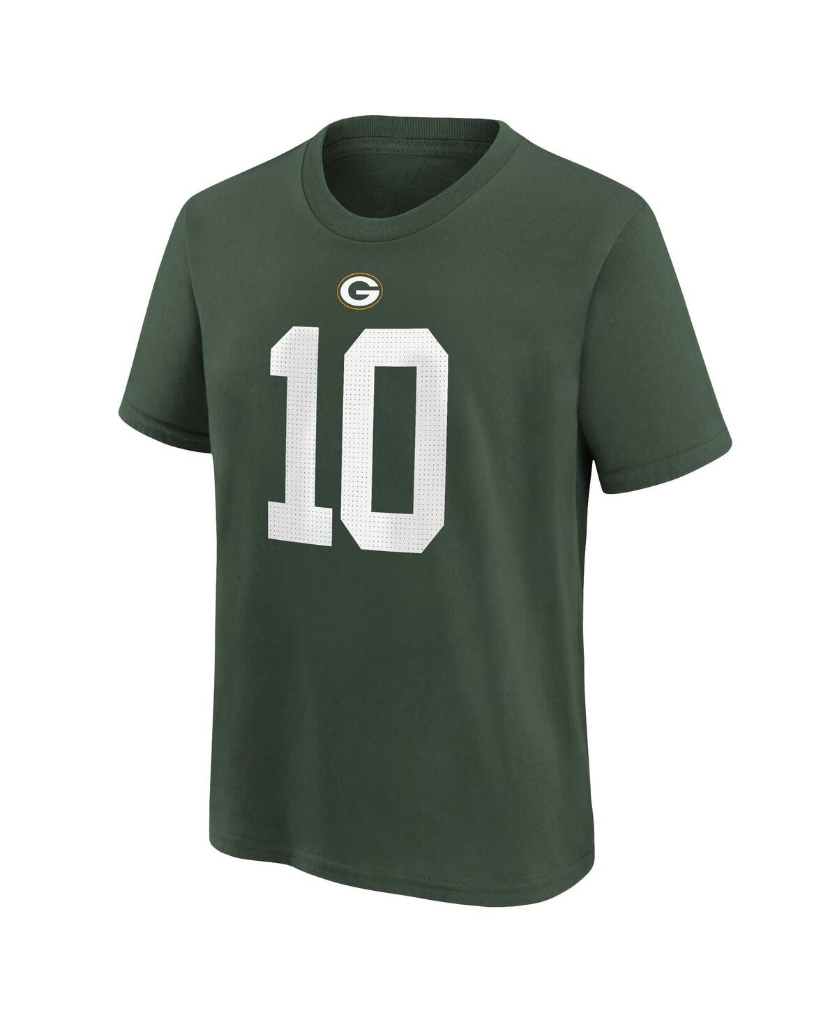 Nike Big Boys  Jordan Love Green Green Bay Packers Player Name And Number T-shirt In Green