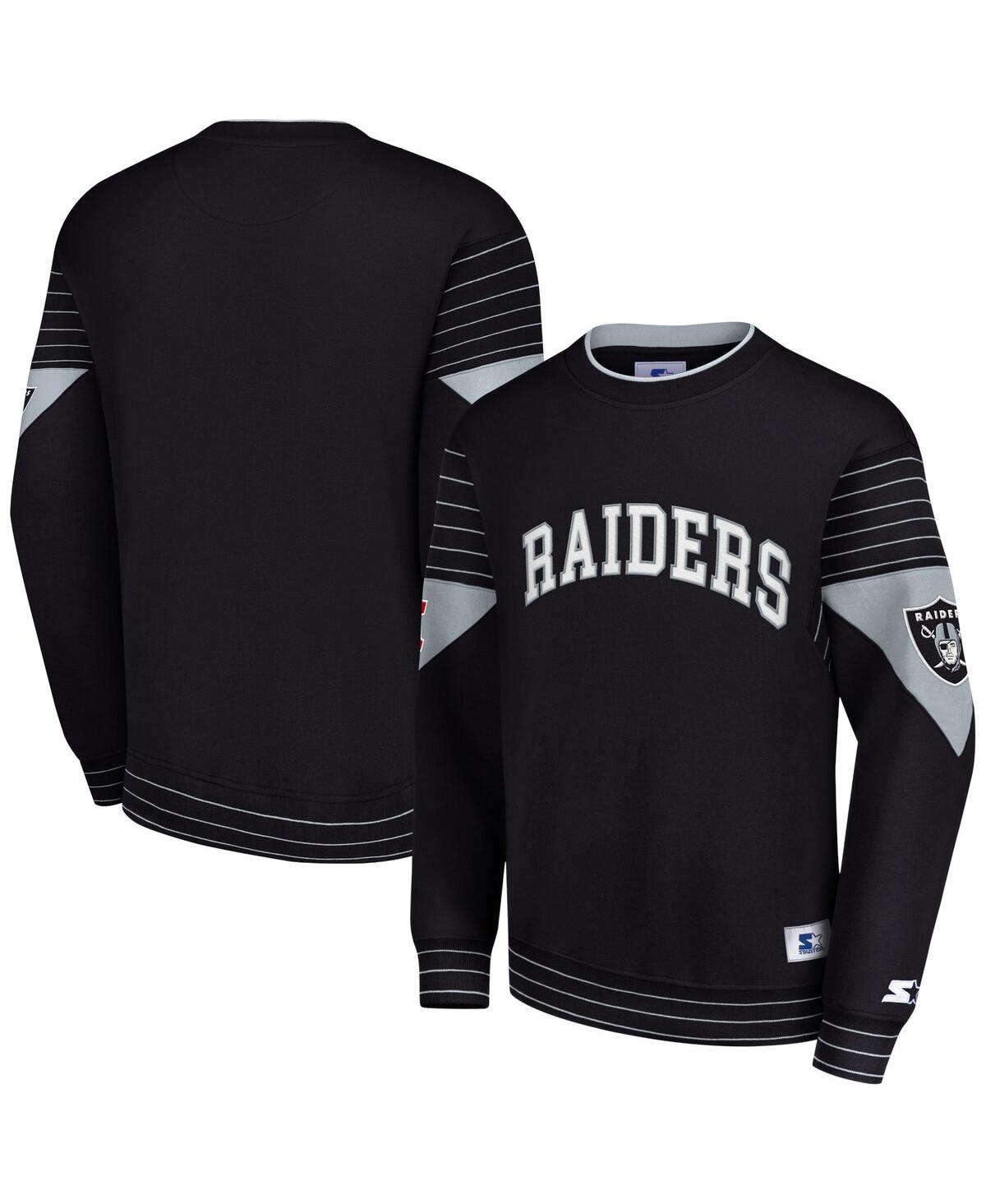 Starter Men's  Black Las Vegas Raiders Face-off Pullover Sweatshirt