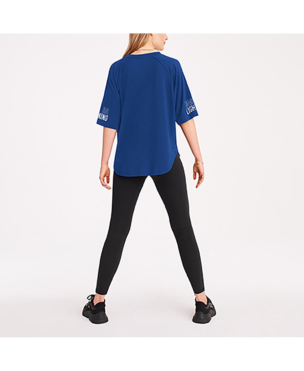 Shop Dkny Women's  Sport Blue Tampa Bay Lightning Diana Tri-blend Oversized T-shirt