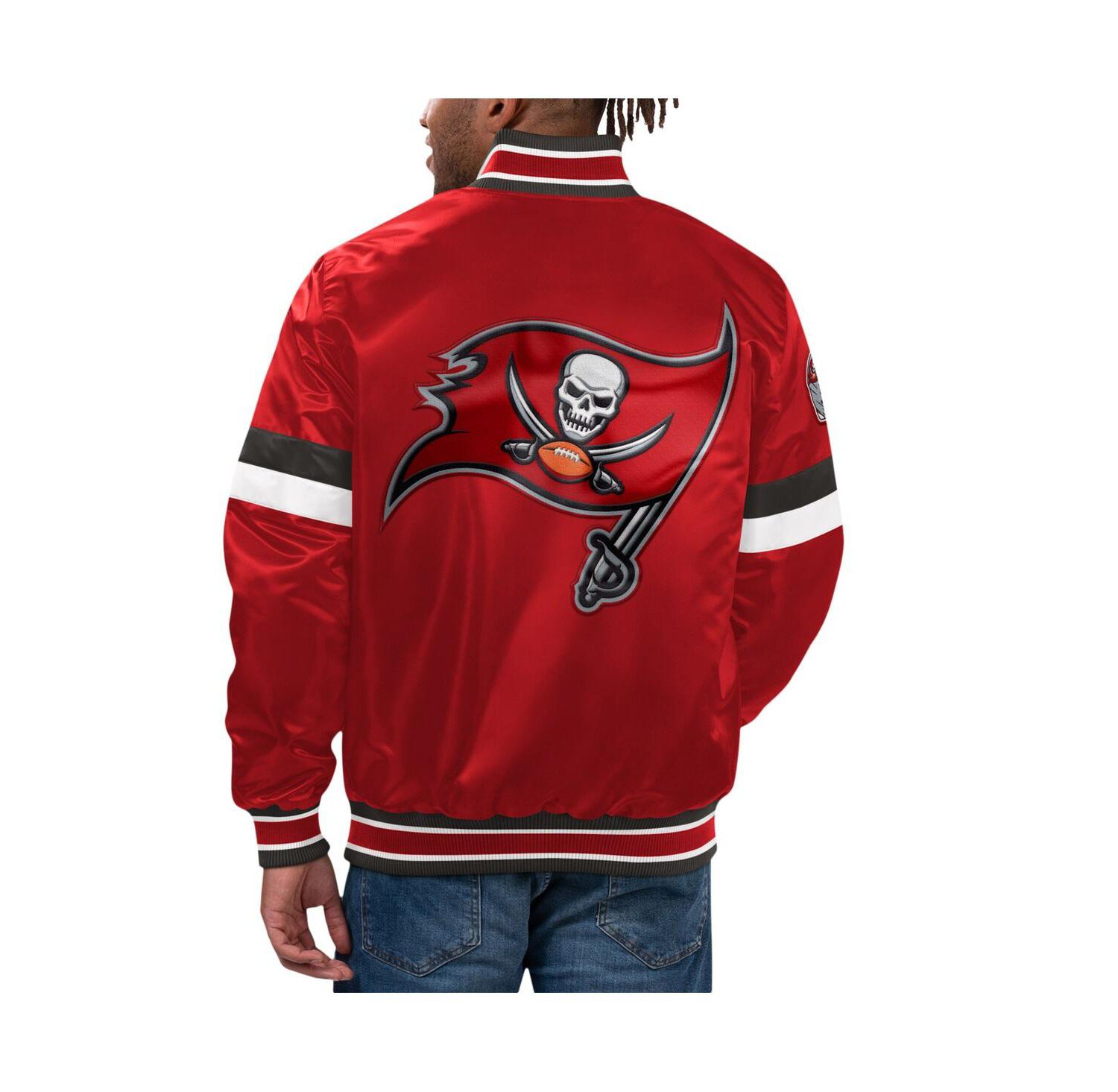 Men's Red Tampa Bay Buccaneers Home Game Satin Full-Snap Varsity Jacket