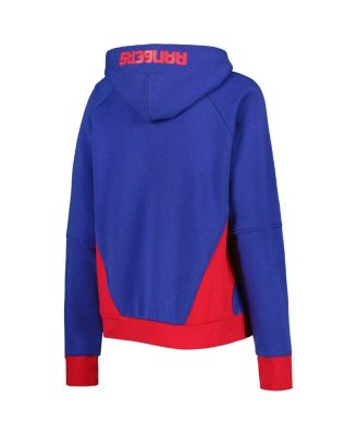 Women's Blue New York Rangers Wishbone Half-Zip Hoodie