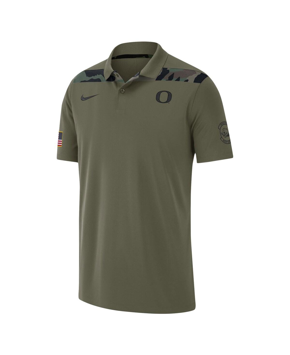 Shop Nike Men's  Olive Oregon Ducks 2023 Sideline Coaches Military-inspired Pack Performance Polo Shirt