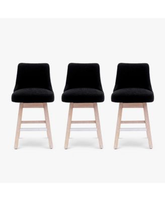26" Upholstered Swivel Counter Height Bar Stools (Set of 3)