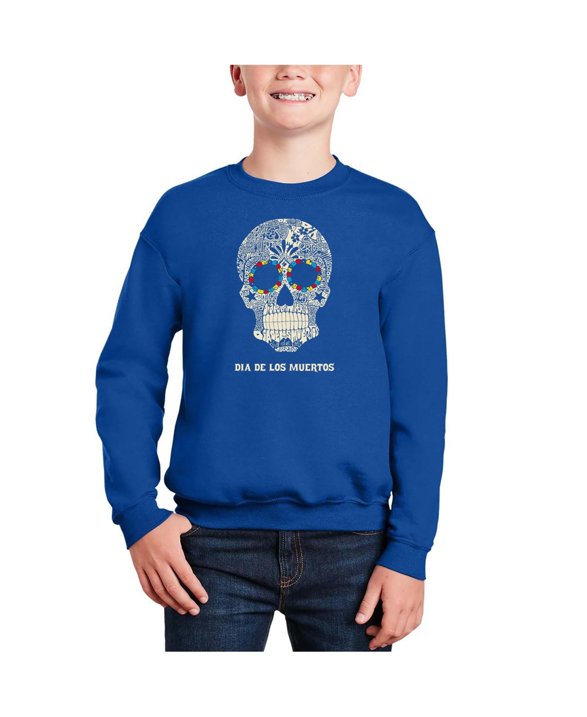 Dia De Los Muertos - Big Boy's Word Art Crewneck Sweatshirt