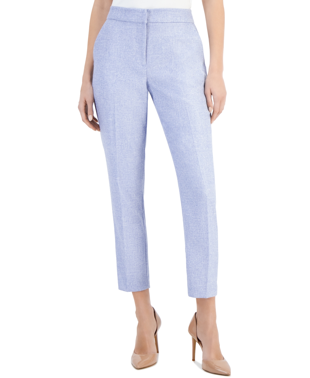 Women's Slim-Fit Side-Pocket Woven Ankle Pants - Water Garden Blue
