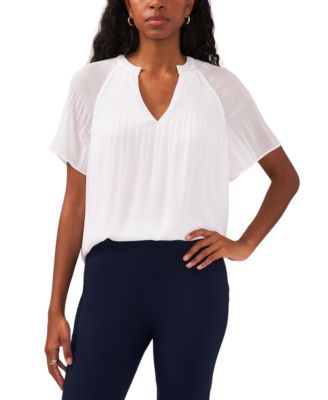 Sam & Jess - Women's Split-Neck Flutter-Sleeve Top