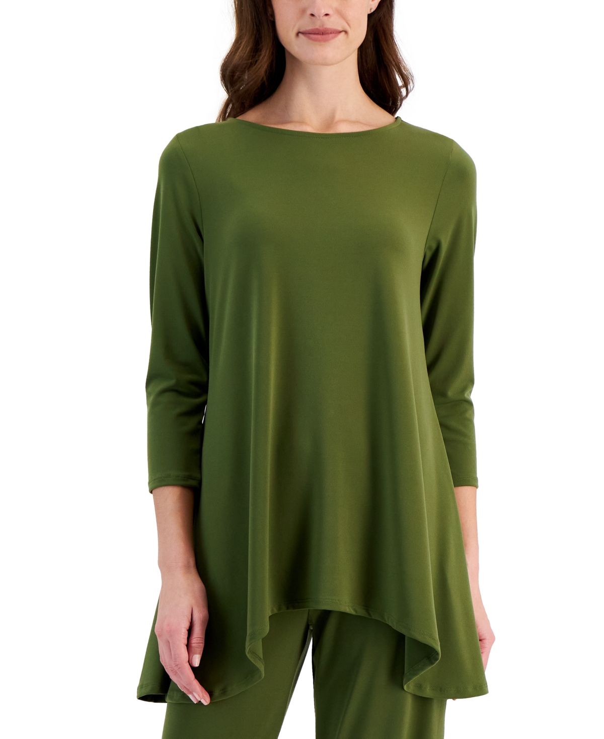 Jm Collection Women's 3/4-sleeve Knit Top, Regular & Petite, Created For Macy's In New Avocado