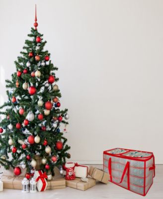 26.25" Transparent Zip Up Christmas Storage Box, Holds 128 Ornaments