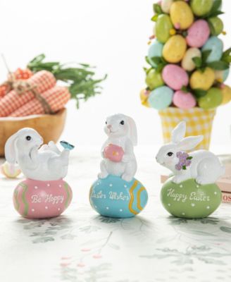 4.5" H Easter Resin Bunny Table Decor, Set of 3