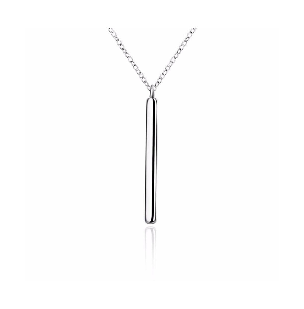 Vertical Bar Necklace- Vertical Bar Necklace Silver - Silver