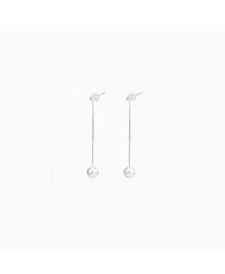 14k Gold Plated Dangled Pearl Earrings Holiday Gift Idea
