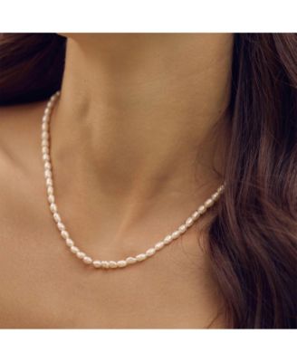 14k Gold Plated Memories Base Pearl Necklace Holiday Gift Idea