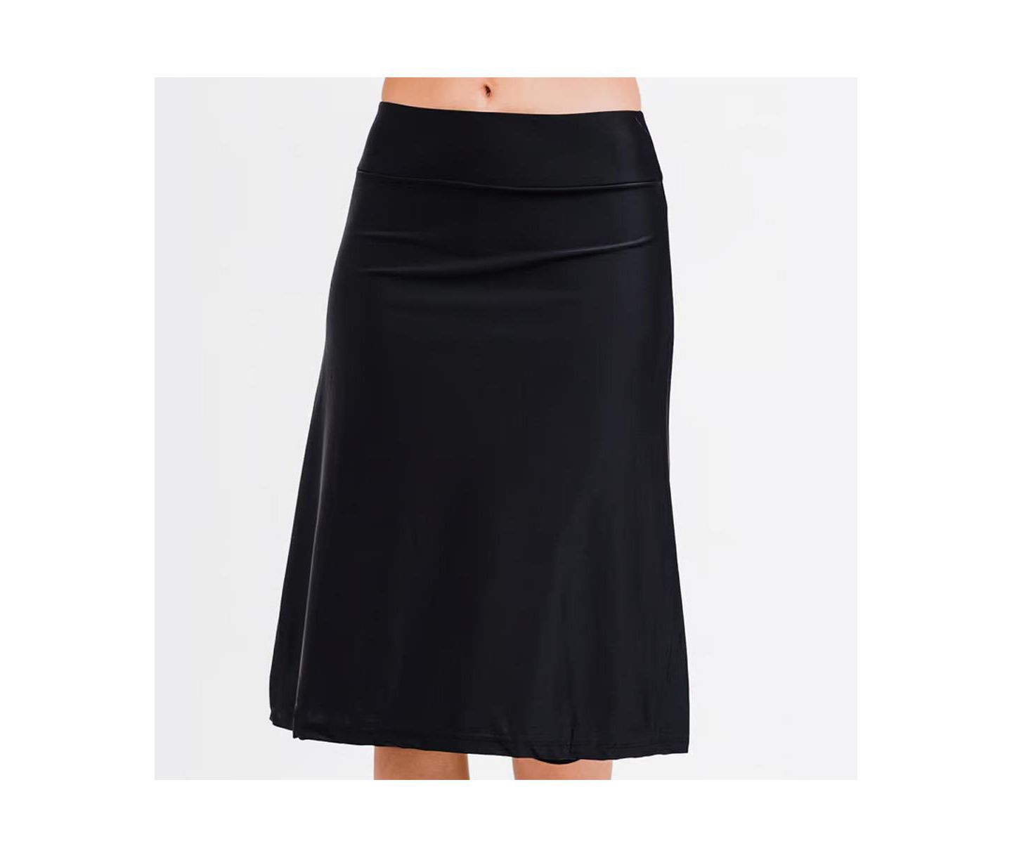 Женская юбка-шорты Calypsa Long Swim Skort, цвет: Чёрный — фото 1