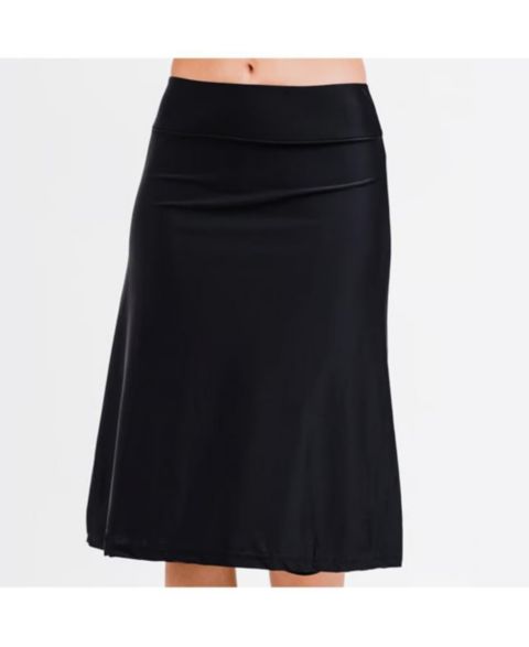 Женская юбка-шорты Calypsa Long Swim Skort, цвет: Чёрный