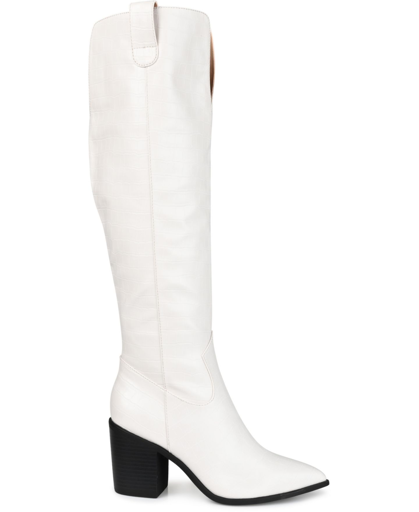 Женские ботинки Journee Collection Therese Block Heel Knee High Dress Boots, Regular, Wide Calf, & Extra Wide Calf, цвет: Костяной — фото 2