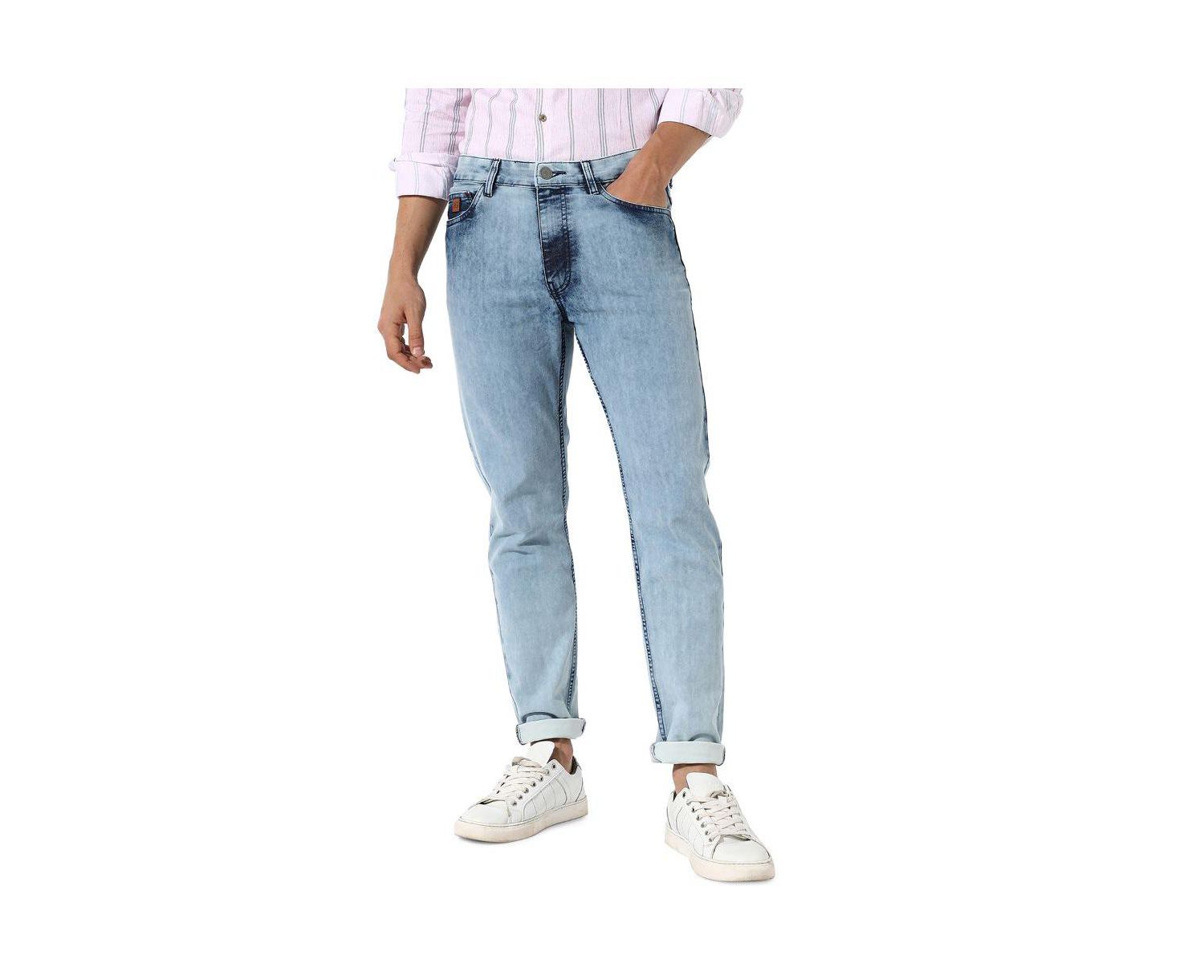 Men's Light-Wash Skinny Fit Denim Jeans