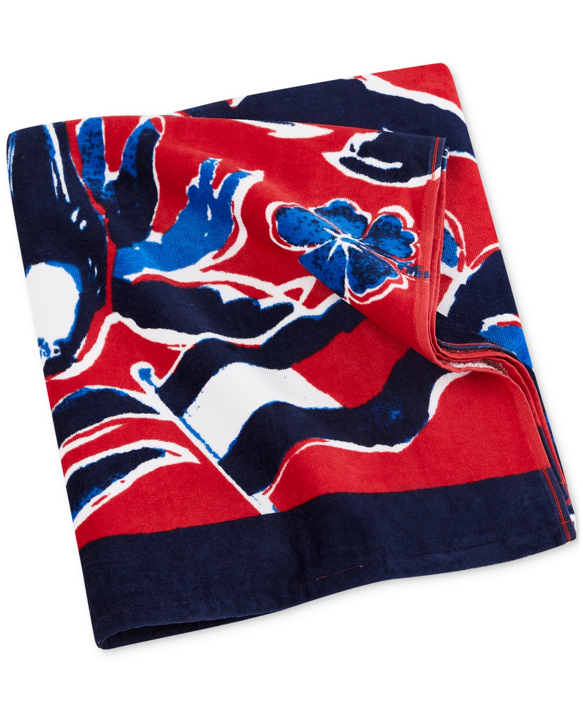 Shop Tommy Hilfiger Tropical Flag Beach Towel, 36" X 70" In Multi