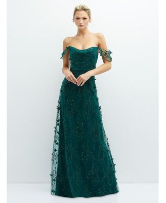 Macy's off the shoulder gown best sale