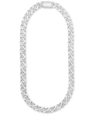 Men's Diamond Cuban Link 24" Chain Necklace (1 ct. t.w.) in Sterling Silver or 14k Gold-plated Sterling Silver