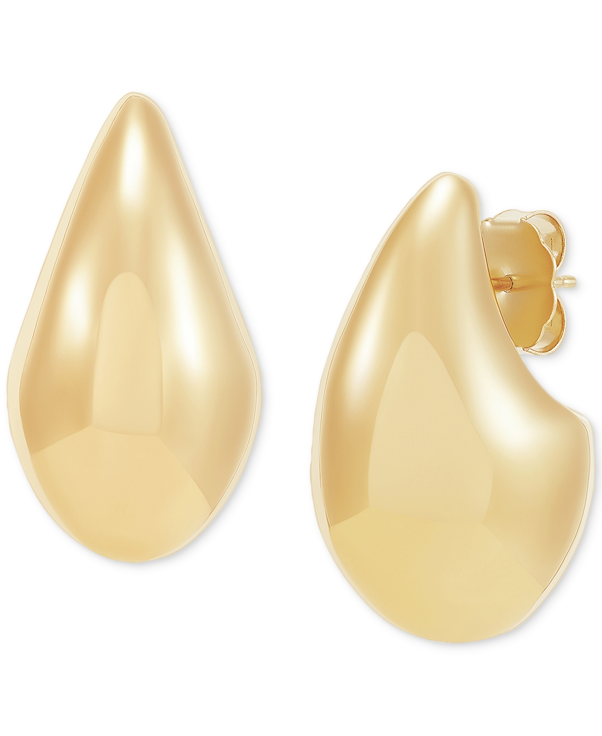 Macy's Polished Medium Teardrop Statement Earrings In 14k Gold In Yellow Gold