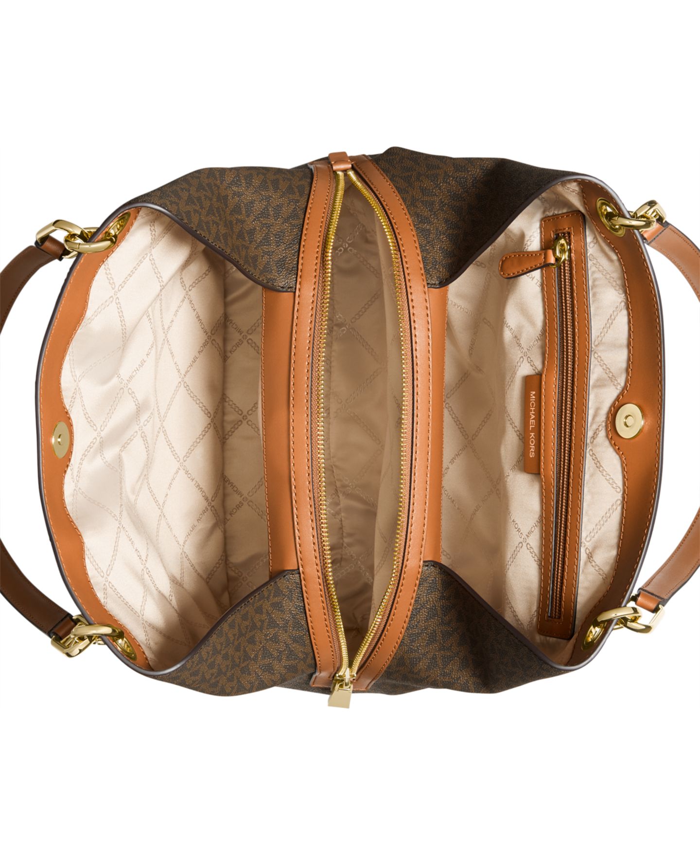 Сумка MICHAEL Michael Kors Kensington Large Logo Shoulder Tote, цвет: Коричневый — фото 4