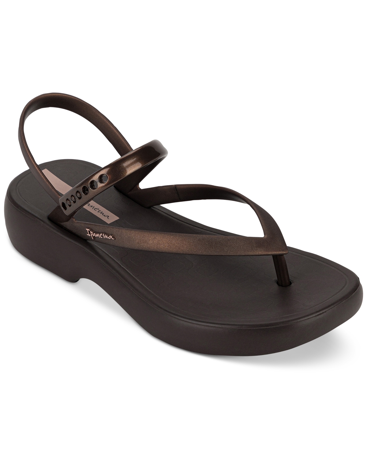 Ipanema Verano Fern Slip-on Slingback Thong Sandals In Brown