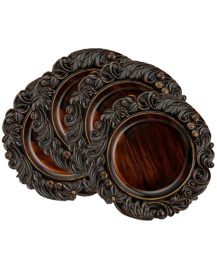 American Atelier Serveware Embossed Charger Plates Set of 4 Macy's