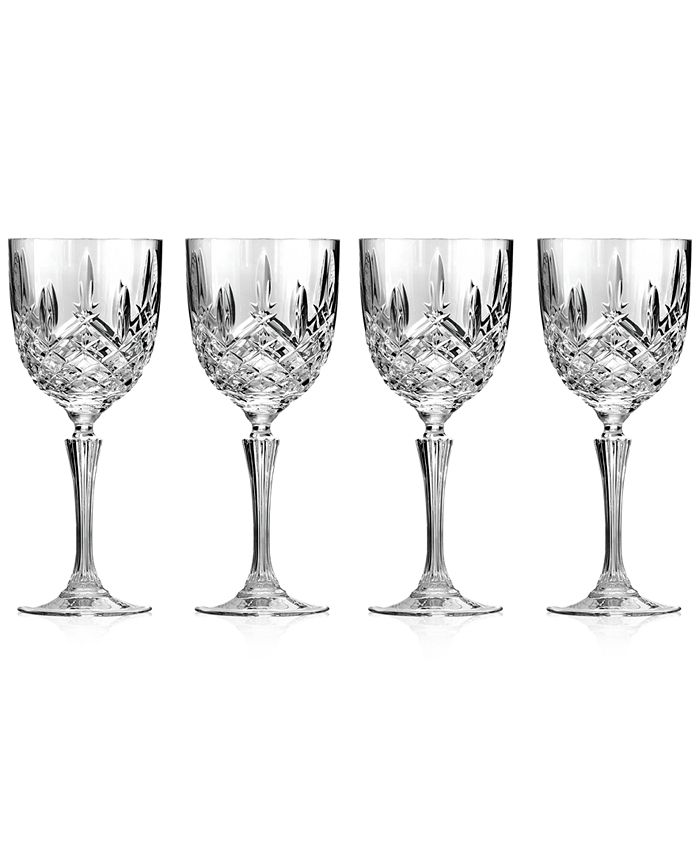 Square Wine Glasses Set of 4 - Crystal Wine Glasses 14oz in Gift Packa