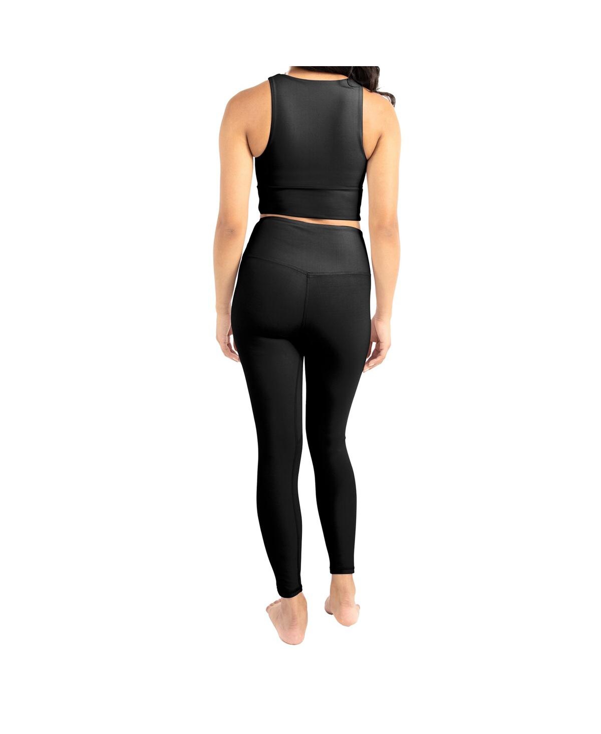 KADI BRAND WOMEN'S BLACK PITTSBURGH STEELERS LEGGINGS AND MIDI BRA SET 