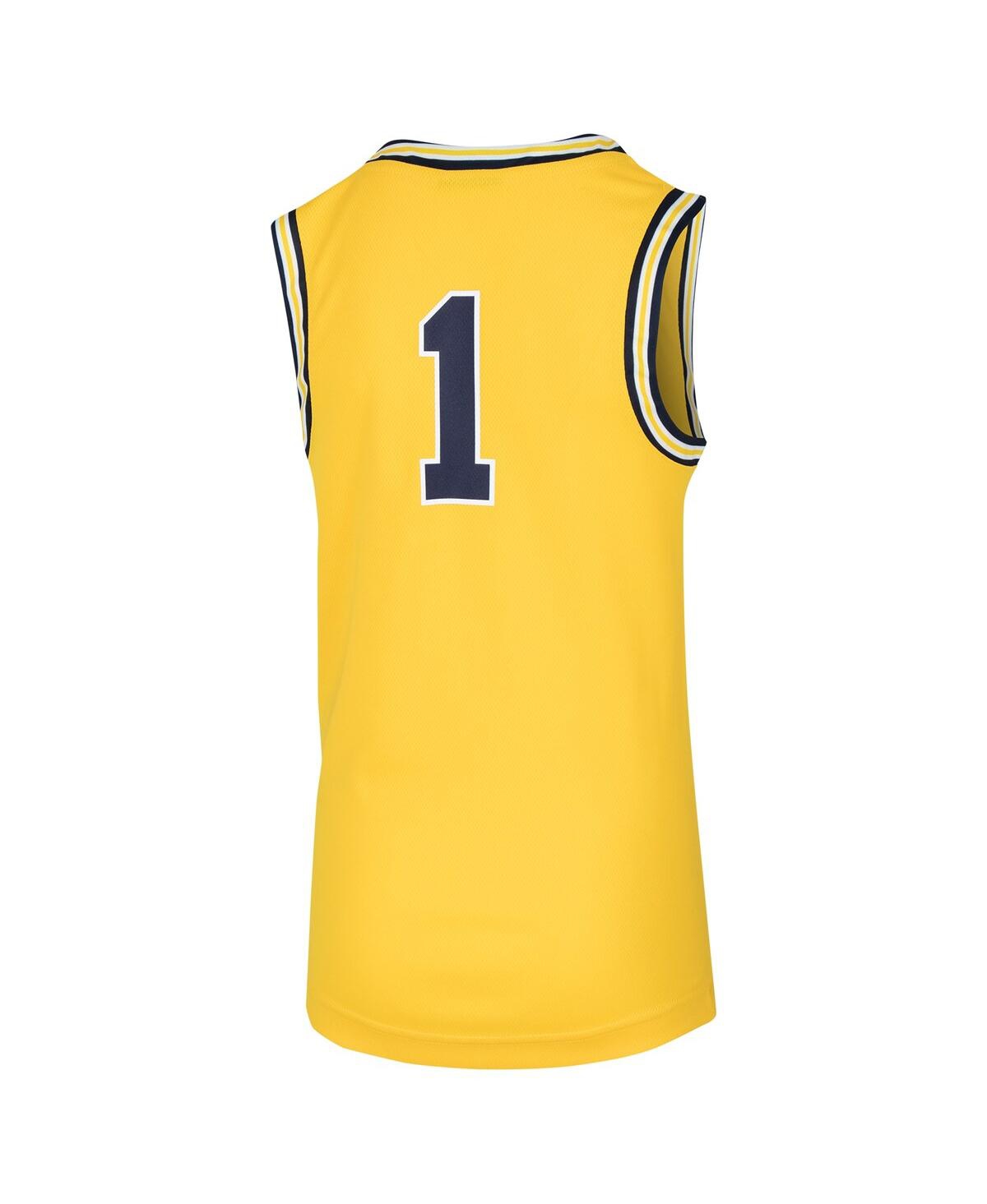 Big Boys Jordan #1Michigan Wolverines Team Replica Basketball Jersey - Maize