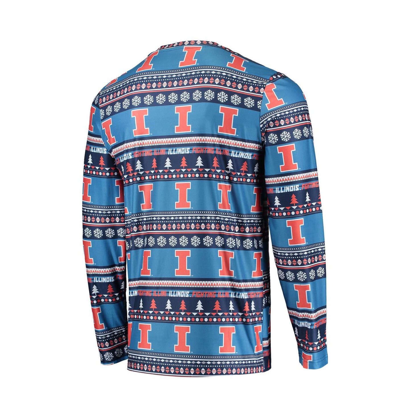 Мужской комплект для сна Concepts Sport Illinois Fighting Illini Ugly Sweater, Blue — фото 2
