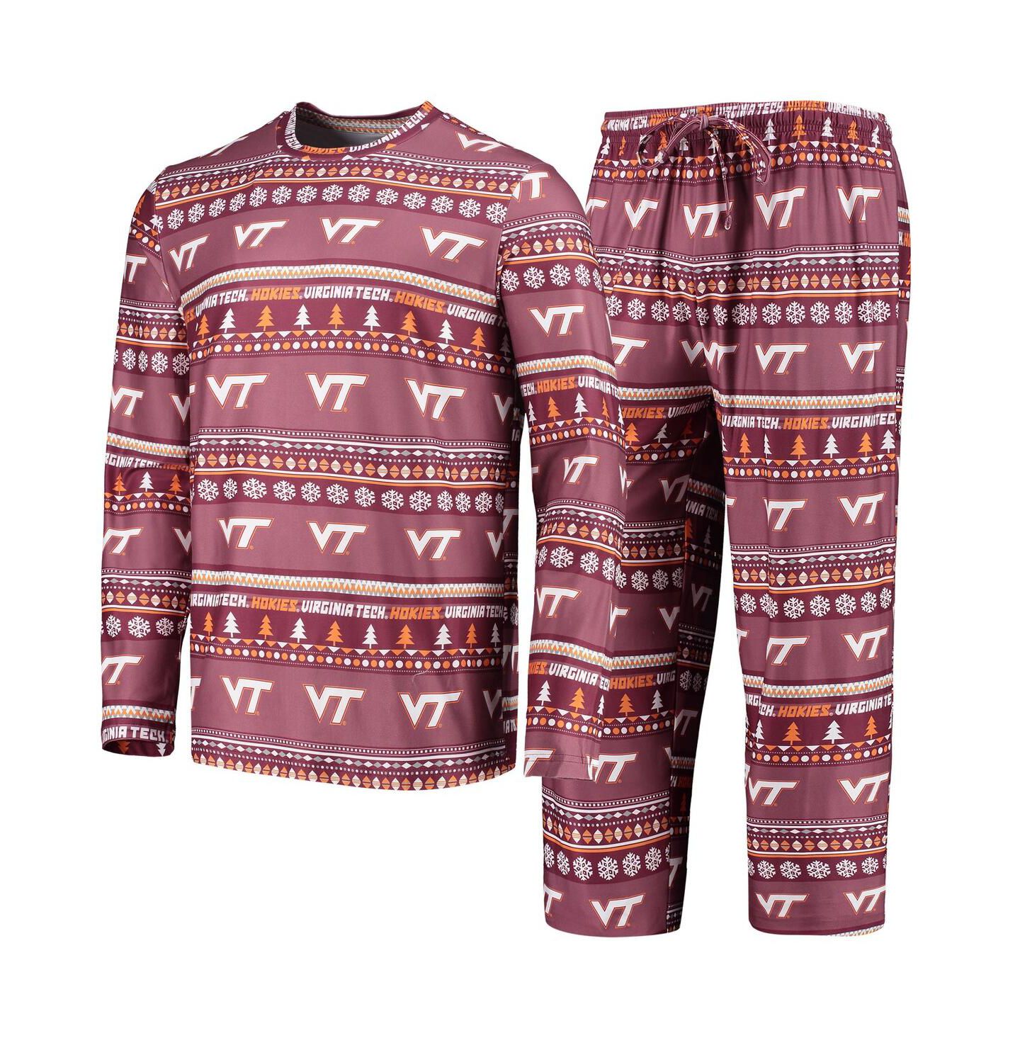 Мужская пижама Concepts Sport Virginia Tech Hokies Ugly Sweater, Maroon — фото 1