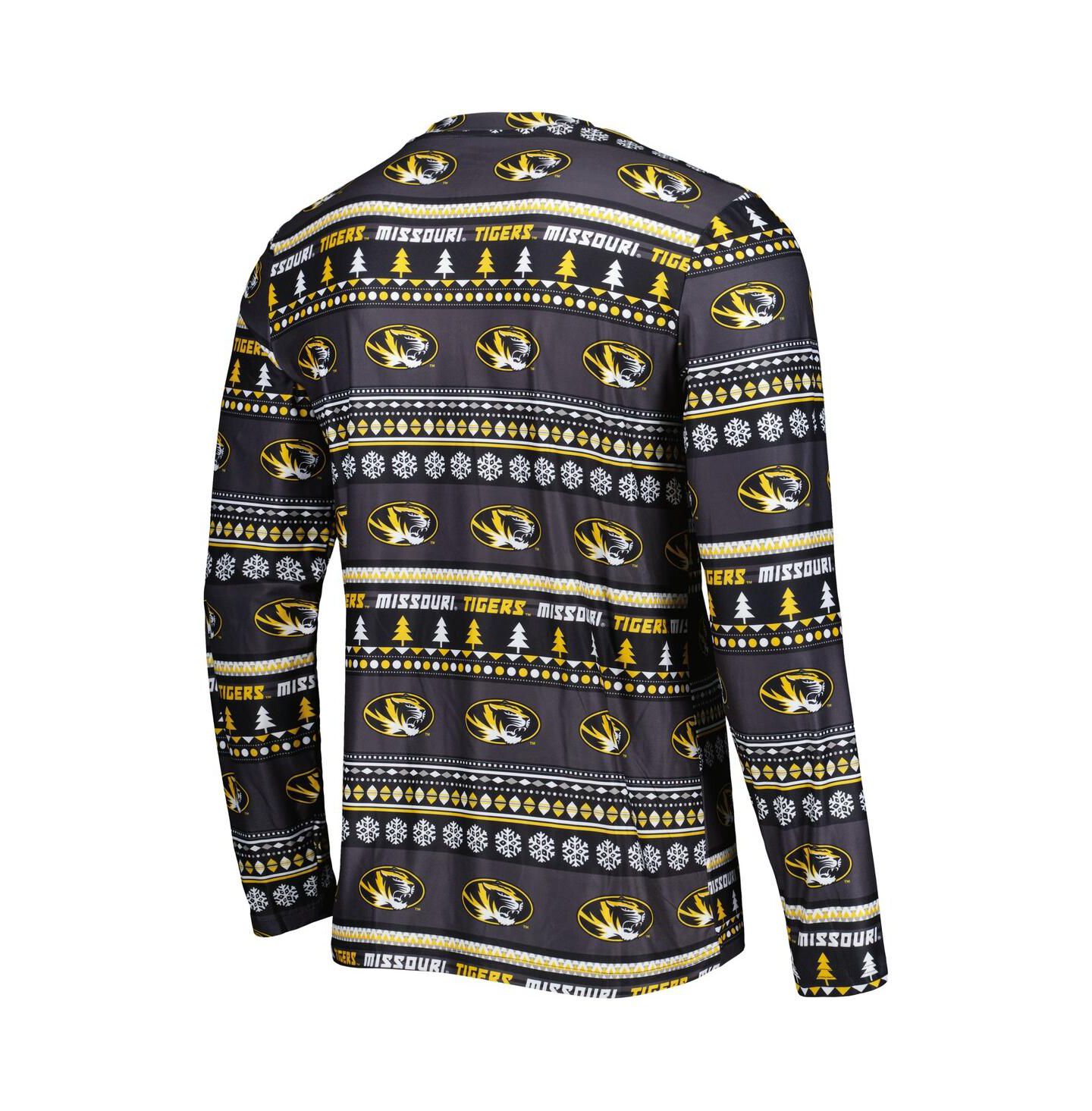 Мужской комплект для сна Concepts Sport Missouri Tigers Swivel: лонгслив и брюки, Black — фото 4